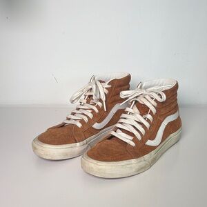Vans Men's Brown and White High-Top Sneakers